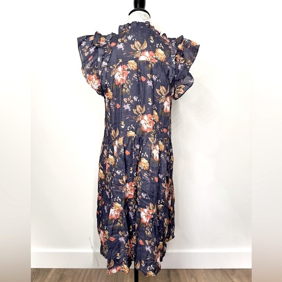 Sea New York Navy and Orange Floral Midi Dress - Picture 5 of 8